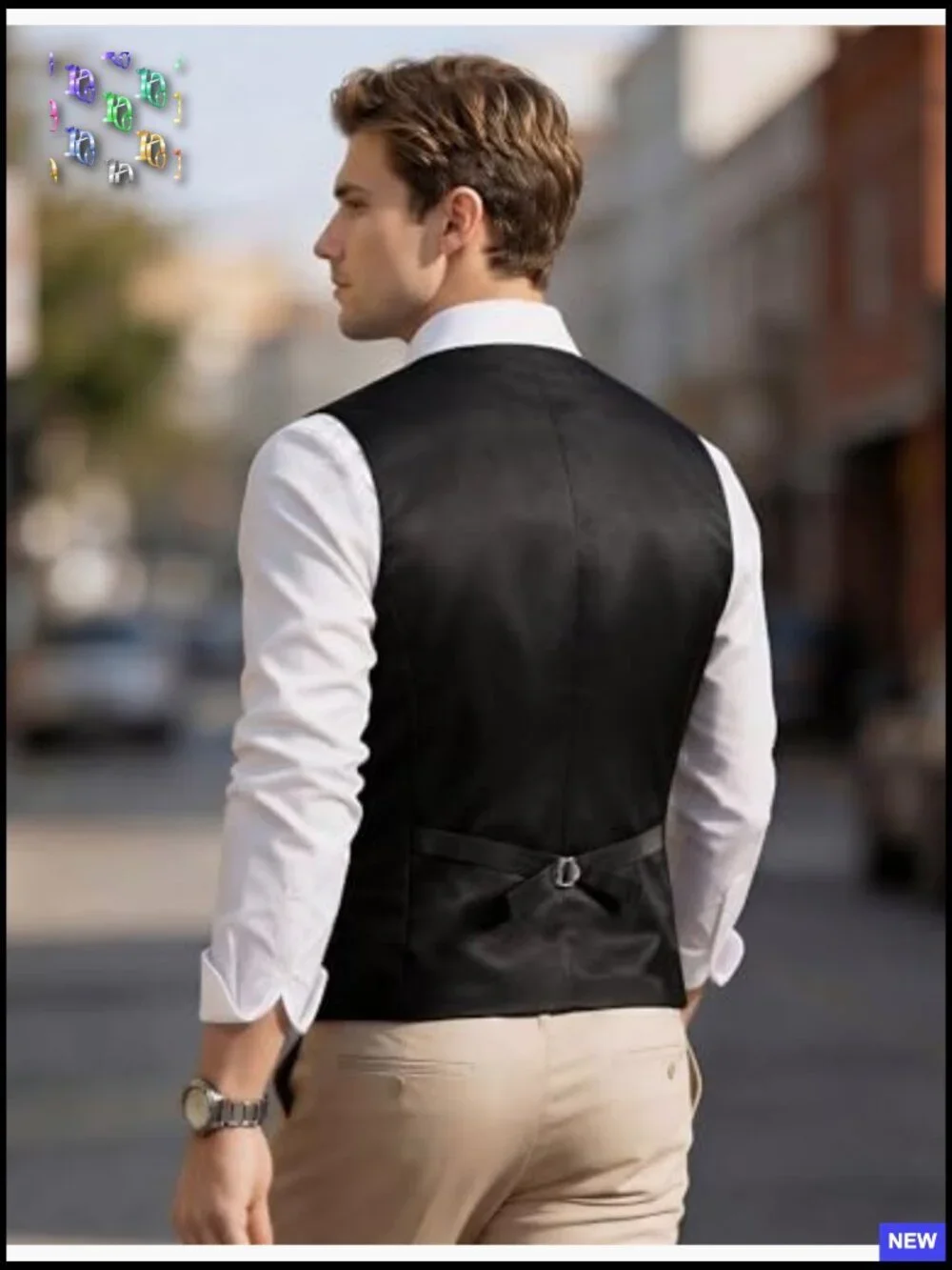 Slim Fit Satin Back Formal Vest 3-Piece Set Business Wedding Elegant